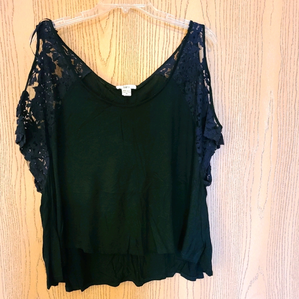 Bar III black lace top